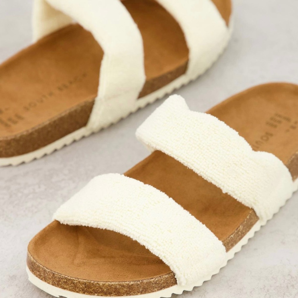 South Beach White Slide Sandals Perfect casual vacation sandal